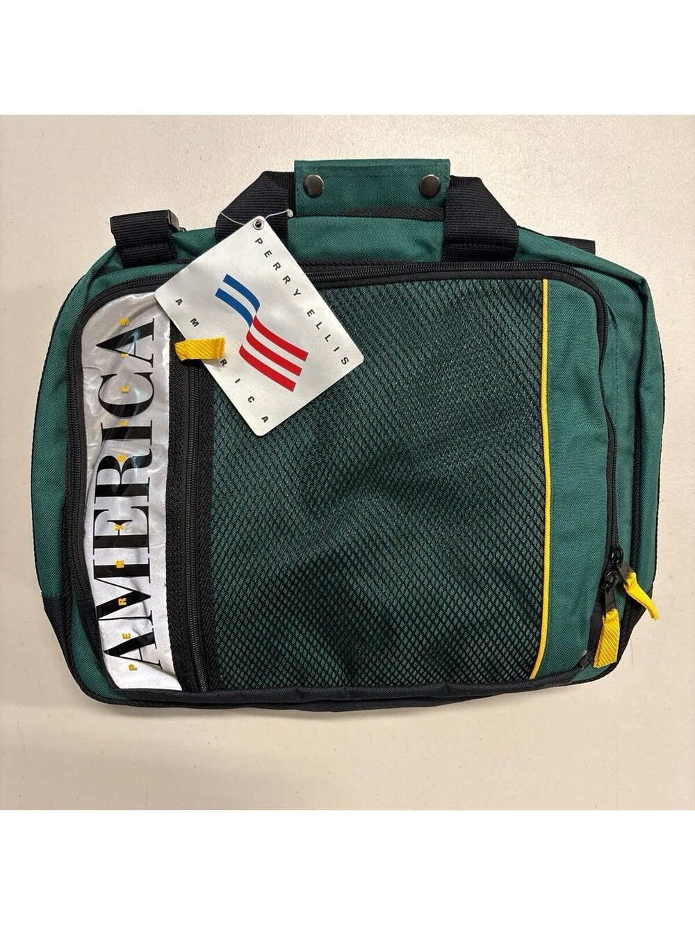Perry Ellis America Travel Bag NWT Deadstock Vintage 90s Green Polyester